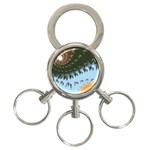 Sun-Ray Swirl Design 3-Ring Key Chains Front