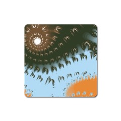 Sun-ray Swirl Design Square Magnet by digitaldivadesigns