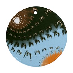 Sun-ray Swirl Design Round Ornament (two Sides) 