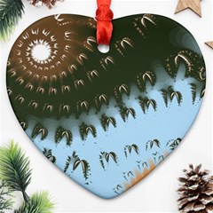 Sun-ray Swirl Design Heart Ornament (2 Sides)