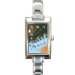 Sun-ray Swirl Pattern Rectangle Italian Charm Watch by digitaldivadesigns