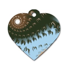 Sun-ray Swirl Pattern Dog Tag Heart (two Sides) by digitaldivadesigns