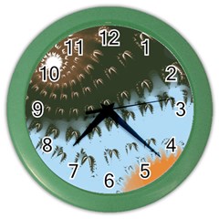 Sun-ray Swirl Pattern Color Wall Clocks by digitaldivadesigns