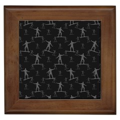 Surfing Motif Pattern Framed Tiles by dflcprints