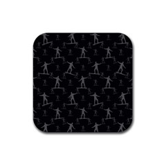 Surfing Motif Pattern Rubber Coaster (square)  by dflcprints