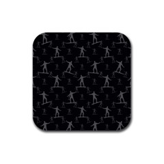 Surfing Motif Pattern Rubber Square Coaster (4 Pack)  by dflcprints