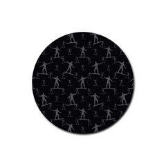 Surfing Motif Pattern Rubber Round Coaster (4 Pack)  by dflcprints