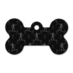 Surfing Motif Pattern Dog Tag Bone (one Side) by dflcprints