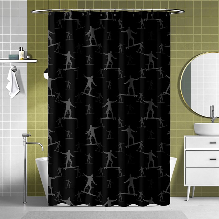 Surfing Motif Pattern Shower Curtain 48  x 72  (Small) 