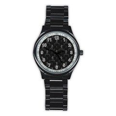 Surfing Motif Pattern Stainless Steel Round Watch by dflcprints