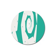 Aqua Blue And White Swirl Design Magnet 3  (round) by digitaldivadesigns