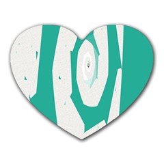 Aqua Blue And White Swirl Design Heart Mousepads by digitaldivadesigns