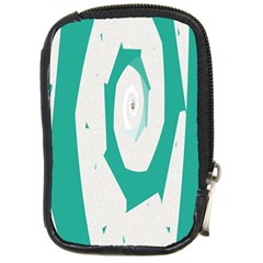 Aqua Blue And White Swirl Design Compact Camera Cases by digitaldivadesigns