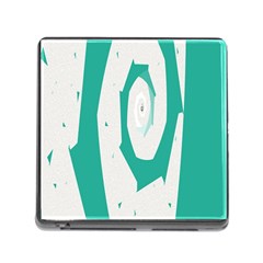 Aqua Blue And White Swirl Design Memory Card Reader (square) by digitaldivadesigns