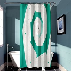 Aqua Blue And White Swirl Design Shower Curtain 36  X 72  (stall)  by digitaldivadesigns