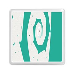 Aqua Blue And White Swirl Design Memory Card Reader (square) 