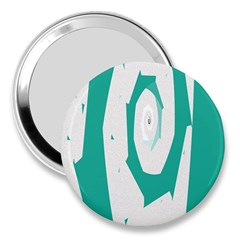 Aqua Blue And White Swirl Design 3  Handbag Mirrors by digitaldivadesigns