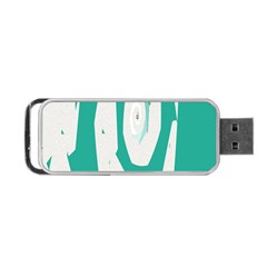 Aqua Blue And White Swirl Design Portable Usb Flash (one Side)