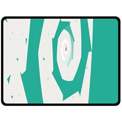 Aqua Blue And White Swirl Design Double Sided Fleece Blanket (large) 