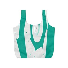 Aqua Blue And White Swirl Design Full Print Recycle Bags (s)  by digitaldivadesigns