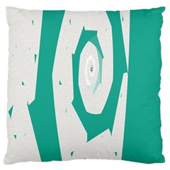 Aqua Blue And White Swirl Design Large Flano Cushion Case (two Sides) by digitaldivadesigns