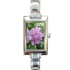 Purple Rhododendron Flower Rectangle Italian Charm Watch by picsaspassion