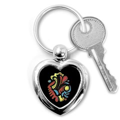 Colorful abstract spot Key Chains (Heart) 