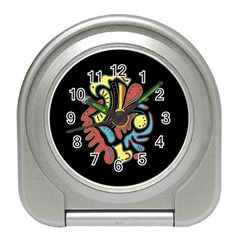 Colorful abstract spot Travel Alarm Clocks