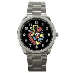 Colorful abstract spot Sport Metal Watch