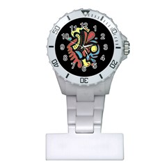 Colorful Abstract Spot Plastic Nurses Watch by Valentinaart