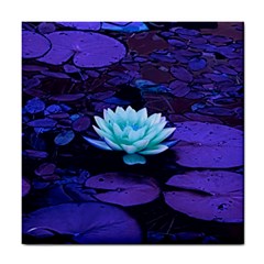 Lotus Flower Magical Colors Purple Blue Turquoise Tile Coasters