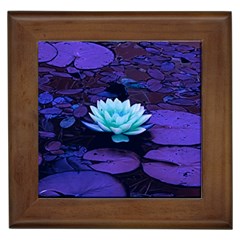 Lotus Flower Magical Colors Purple Blue Turquoise Framed Tiles by yoursparklingshop