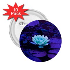 Lotus Flower Magical Colors Purple Blue Turquoise 2 25  Buttons (10 Pack)  by yoursparklingshop