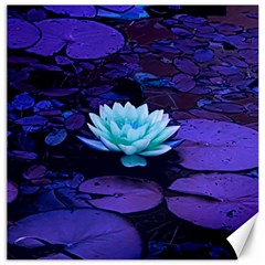 Lotus Flower Magical Colors Purple Blue Turquoise Canvas 12  X 12   by yoursparklingshop