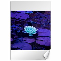 Lotus Flower Magical Colors Purple Blue Turquoise Canvas 12  X 18   by yoursparklingshop