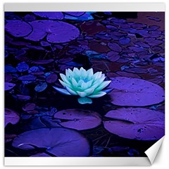 Lotus Flower Magical Colors Purple Blue Turquoise Canvas 20  X 20  