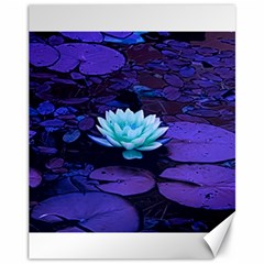 Lotus Flower Magical Colors Purple Blue Turquoise Canvas 11  x 14  