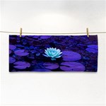 Lotus Flower Magical Colors Purple Blue Turquoise Hand Towel Front