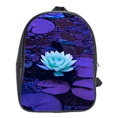 Lotus Flower Magical Colors Purple Blue Turquoise School Bags(Large) 