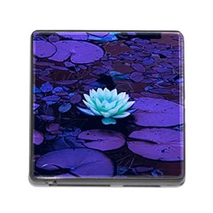 Lotus Flower Magical Colors Purple Blue Turquoise Memory Card Reader (Square)