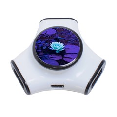 Lotus Flower Magical Colors Purple Blue Turquoise 3-port Usb Hub by yoursparklingshop