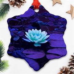 Lotus Flower Magical Colors Purple Blue Turquoise Ornament (snowflake)  by yoursparklingshop