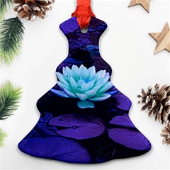 Lotus Flower Magical Colors Purple Blue Turquoise Ornament (Christmas Tree)