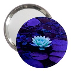 Lotus Flower Magical Colors Purple Blue Turquoise 3  Handbag Mirrors