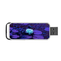 Lotus Flower Magical Colors Purple Blue Turquoise Portable Usb Flash (two Sides) by yoursparklingshop