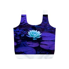 Lotus Flower Magical Colors Purple Blue Turquoise Full Print Recycle Bags (S) 