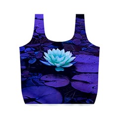 Lotus Flower Magical Colors Purple Blue Turquoise Full Print Recycle Bags (M) 