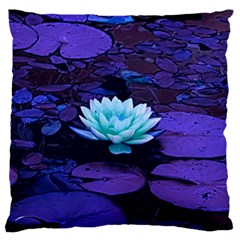 Lotus Flower Magical Colors Purple Blue Turquoise Standard Flano Cushion Case (one Side) by yoursparklingshop