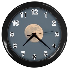 The Moon And Blue Sky Wall Clocks (black) by picsaspassion