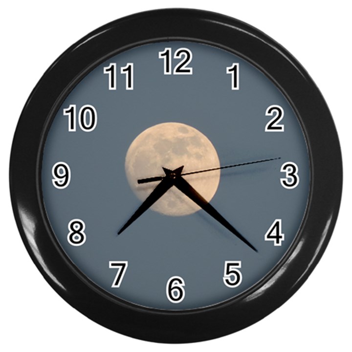 The Moon and blue sky Wall Clocks (Black)